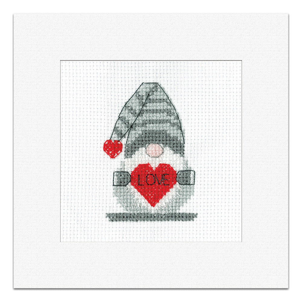 Gonk Love Greetings Card cross stitch kit - GOLV1749