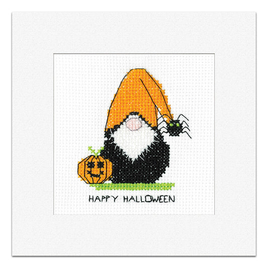 Gonk Pumpkin Halloween Greetings Card cross stitch kit - GOPK1709