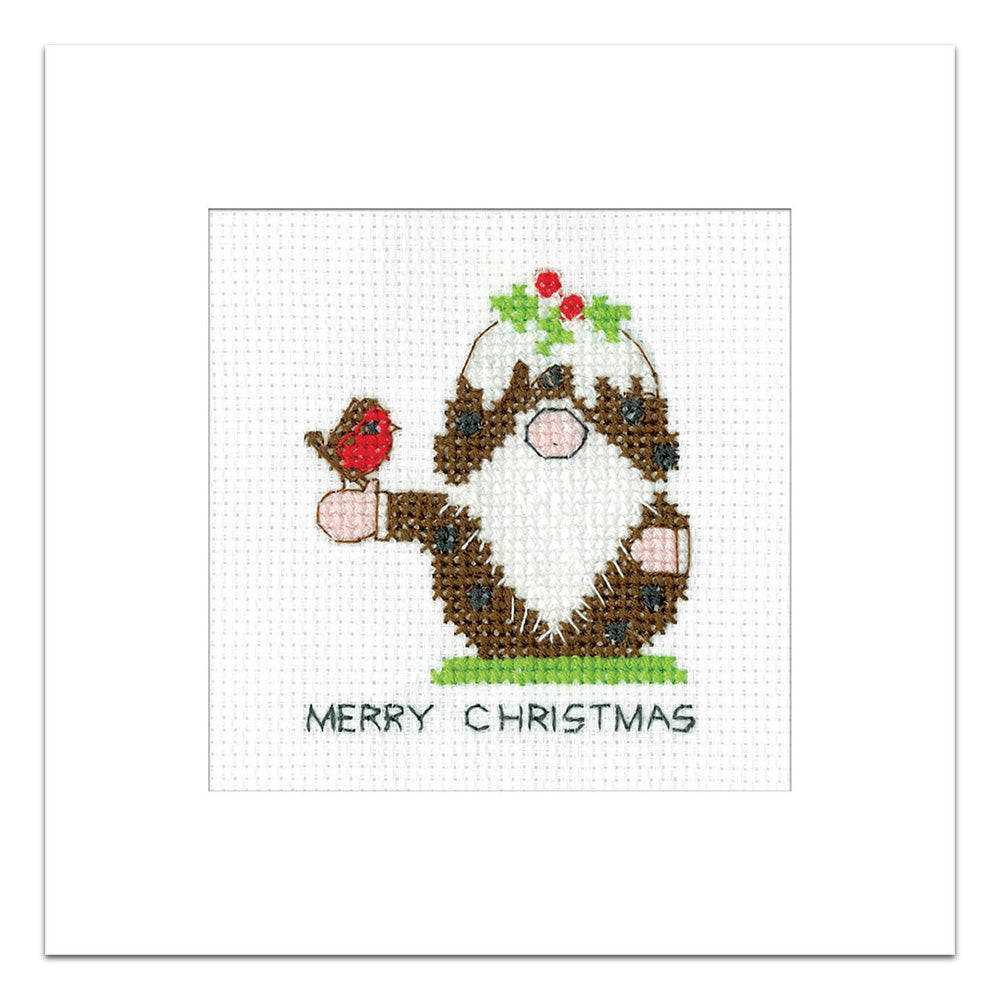 Gonk Pudding & Robin Christmas Card cross stitch kit - GOPR1784