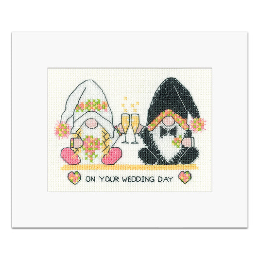 Gonk Wedding Day Card cross stitch kit - GOWD1779