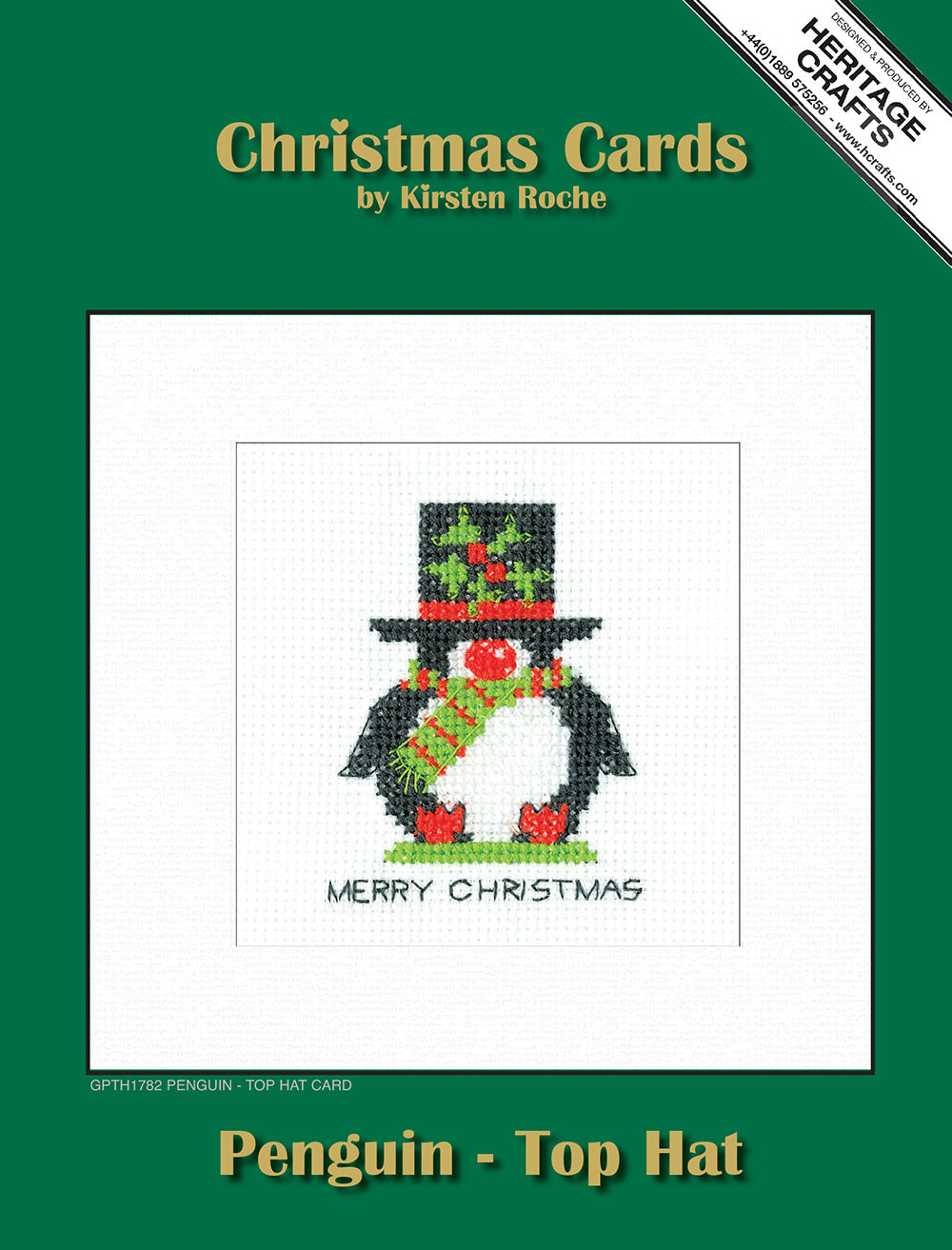 Penguin Top Hat Christmas Card cross stitch kit - GPTH1782