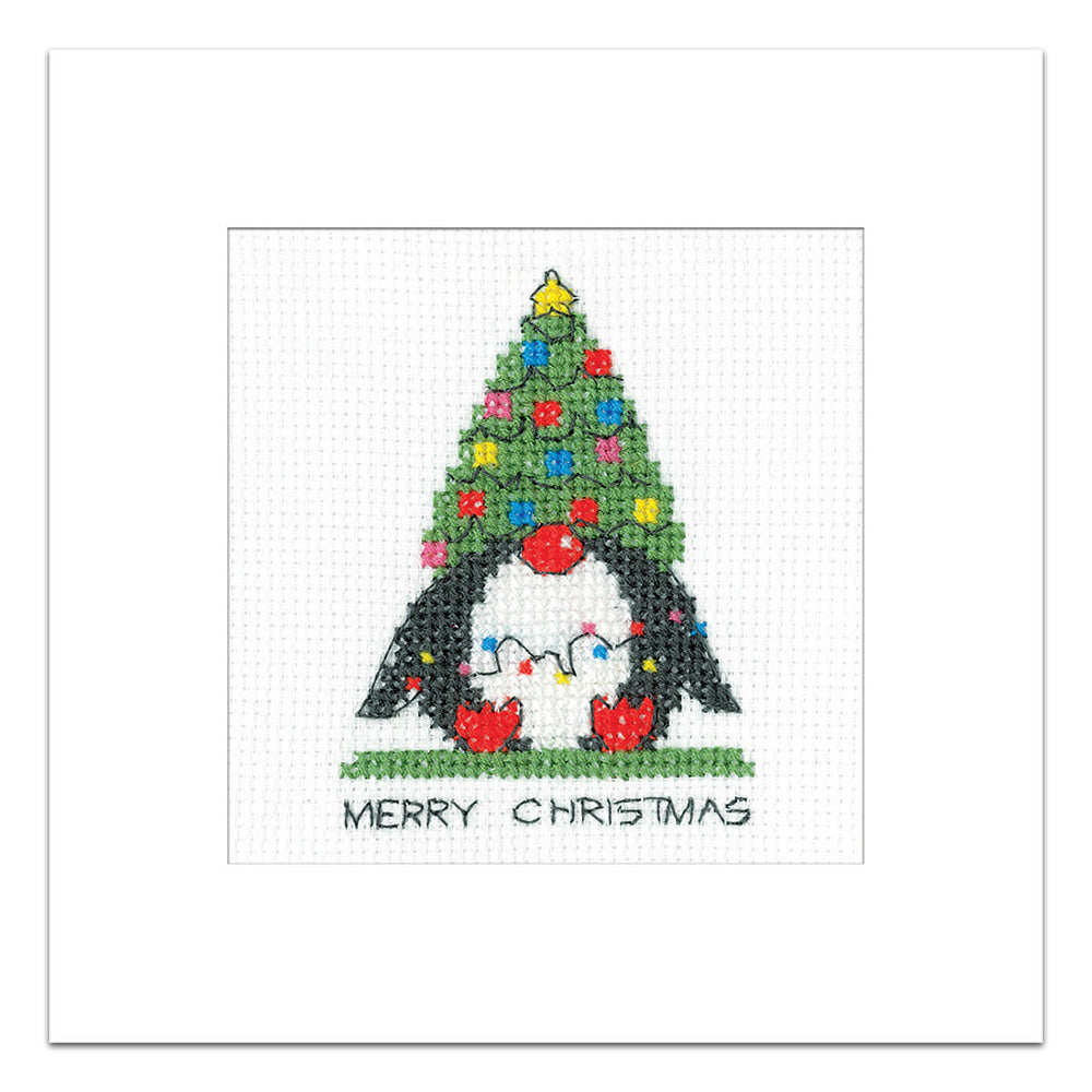 Penguin Tree Christmas Card cross stitch kit - GPTR1781