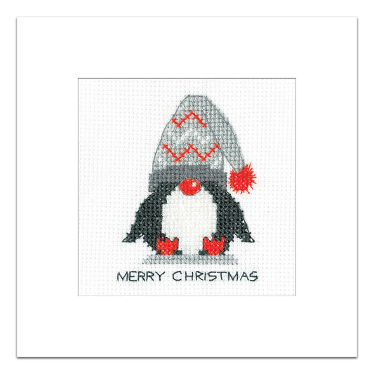 Penguin Woolly Hat Christmas Card cross stitch kit - GPWH1783