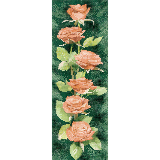 Peach Roses Panel cross stitch chart pack - JCRH892C