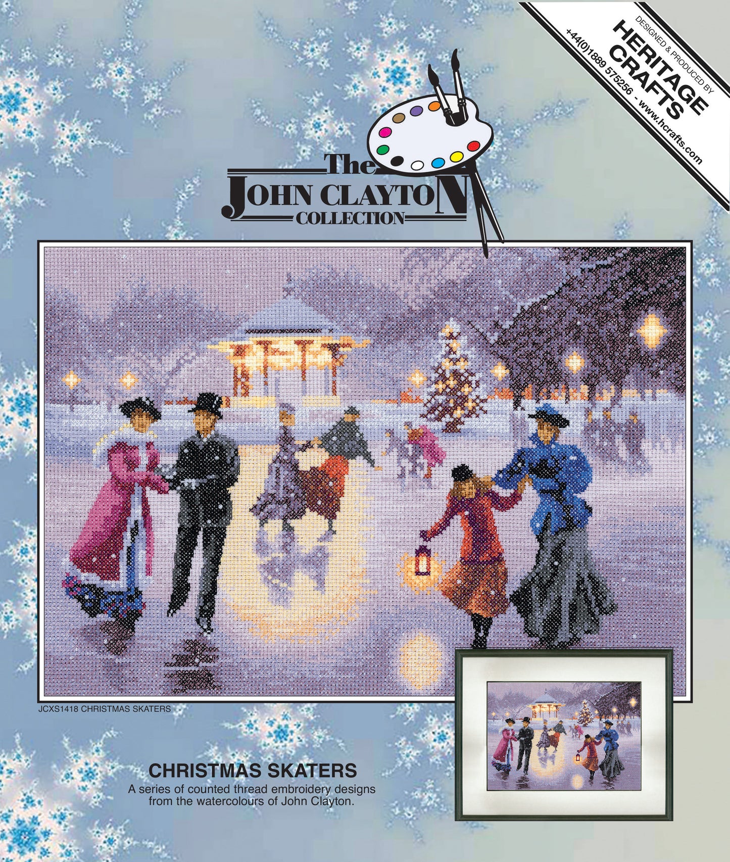 Christmas Skaters cross stitch kit - JCXS1418