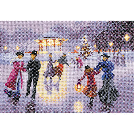 Christmas Skaters cross stitch kit - JCXS1418