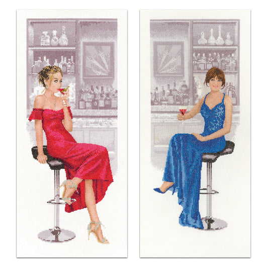 Paula & Stella, Pair of cross stitch kits - JLPA1541 & JLSL1550