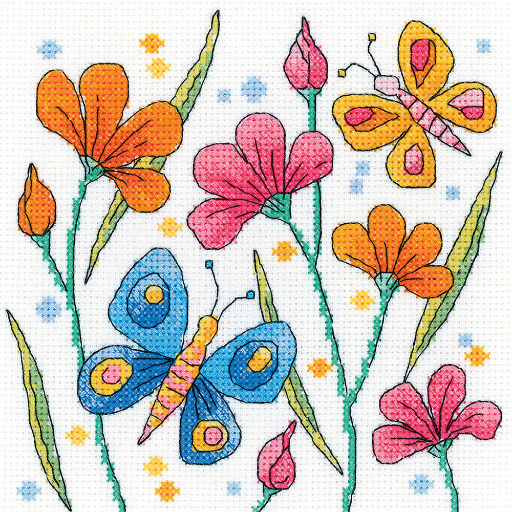 Blue Butterfly cross stitch kit - KBBB1595