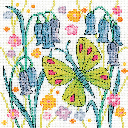 Green Butterfly cross stitch kit - KBGB1596 (D)