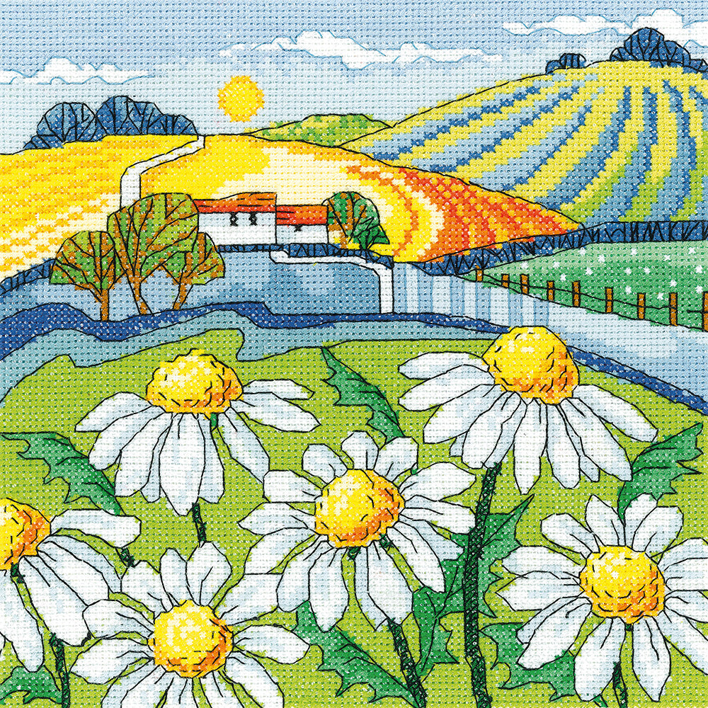 Daisy Landscape cross stitch kit - KCDL1474