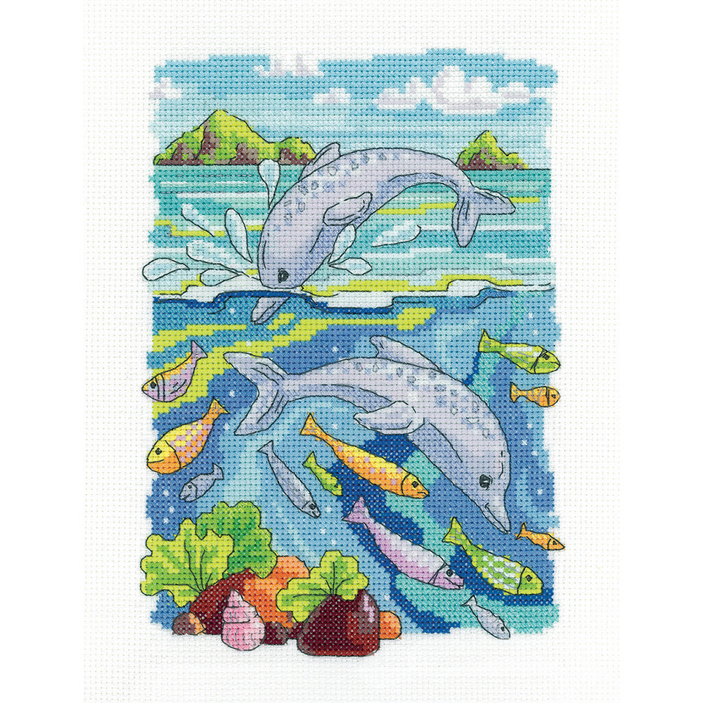 Dolphins (Karen Carter) cross stitch kit - KCDO1637