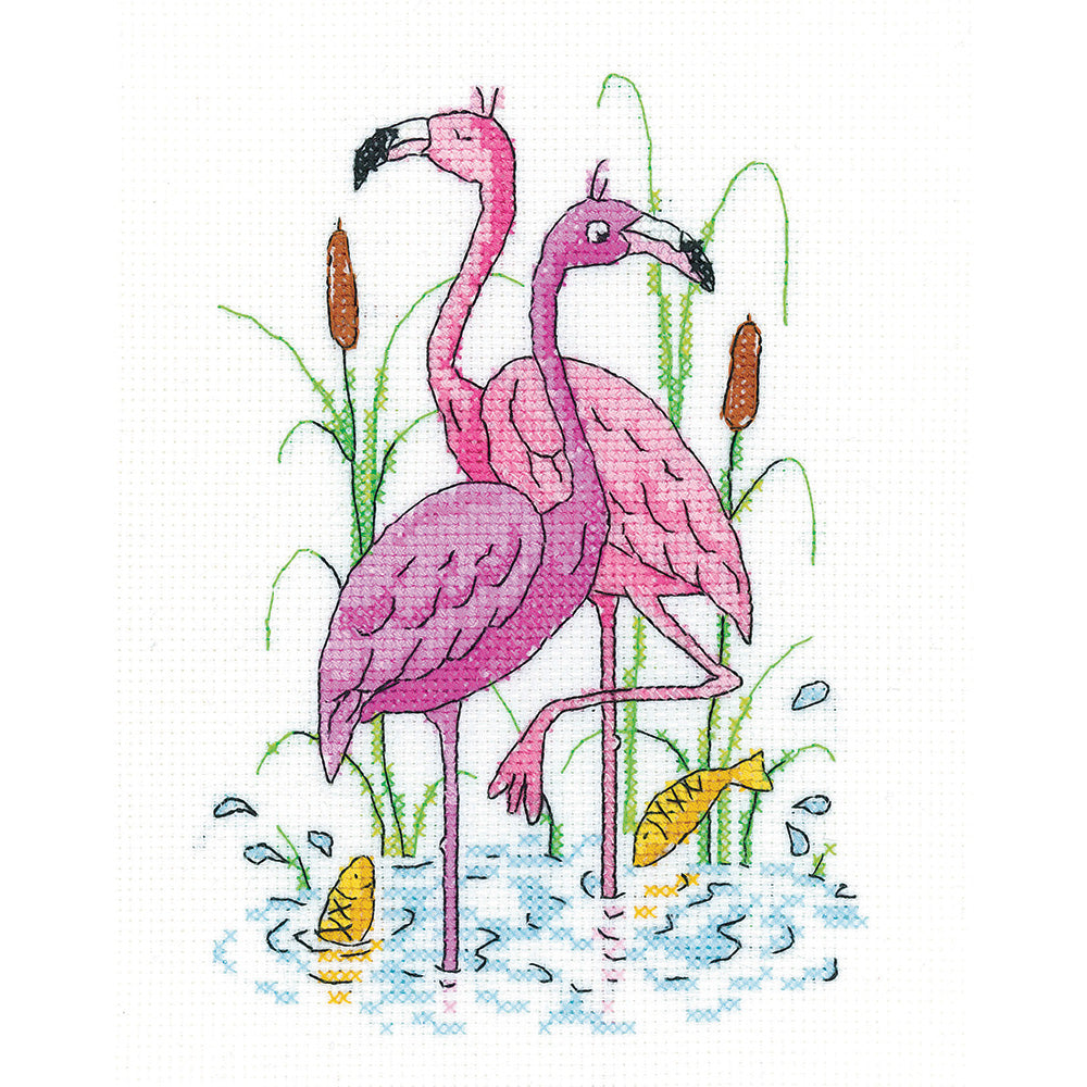 Flamingos cross stitch kit - KCFL1497