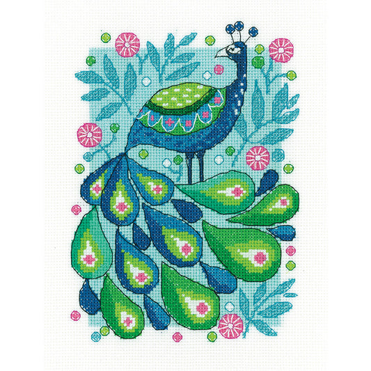 Peacock cross stitch kit - KCPE1504