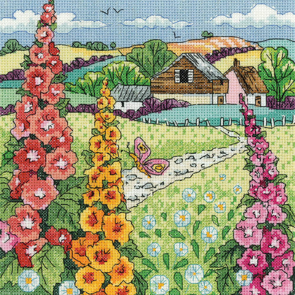 Hollyhock Farm cross stitch kit - KLHF1617A