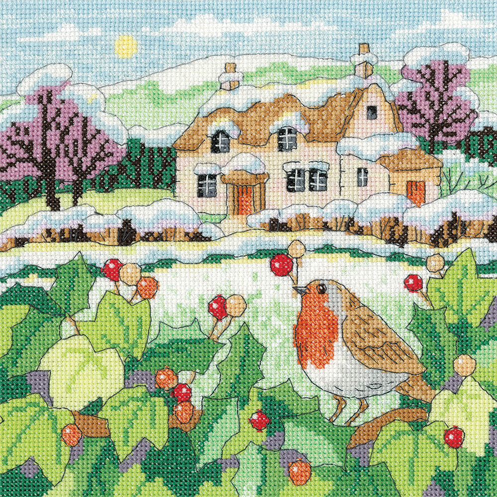 Snowy Cottage cross stitch kit - KLSC1946