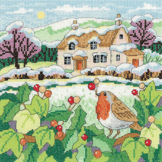 Snowy Cottage cross stitch kit - KLSC1946