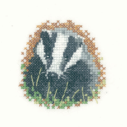 Little Friends Badger cross stitch kit - LFBG1115