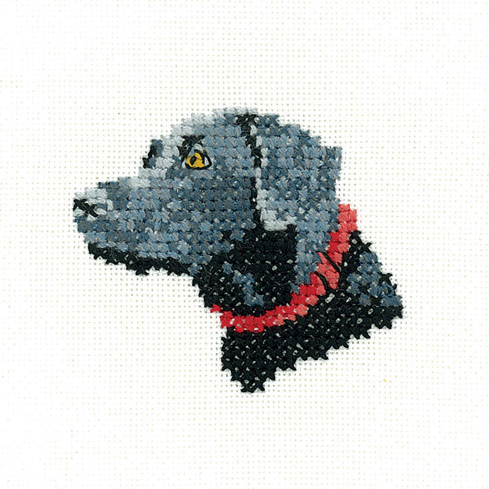 Little Friends Black Labrador cross stitch kit - LFBL1425