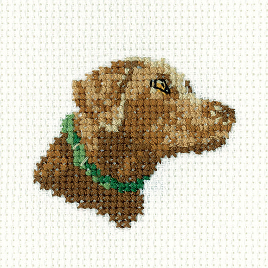 Little Friends Chocolate Labrador cross stitch kit - LFCL1743