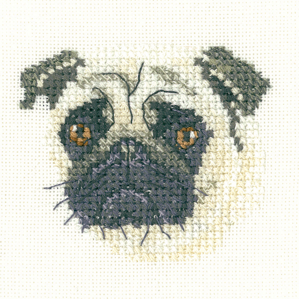 Little Friends Pug cross stitch kit - LFPU1274