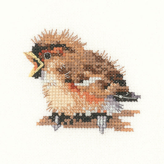 Little Friends Sparrow cross stitch kit - LFSP1002