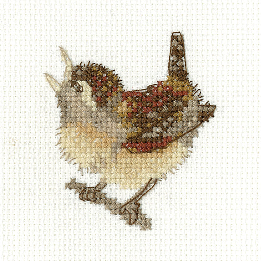 Little Friends Wren cross stitch kit - LFWR1911