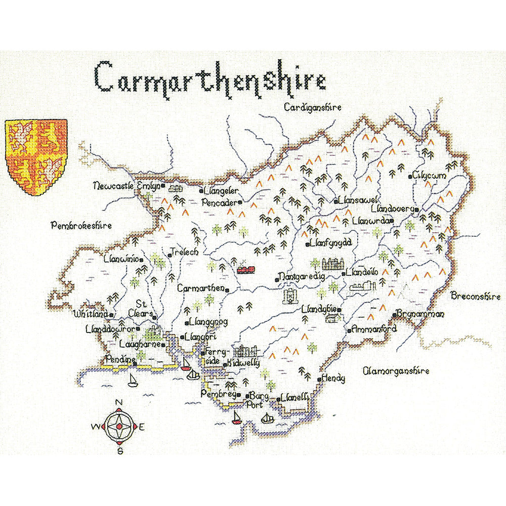 Carmarthenshire cross stitch chart pack - MCR156C