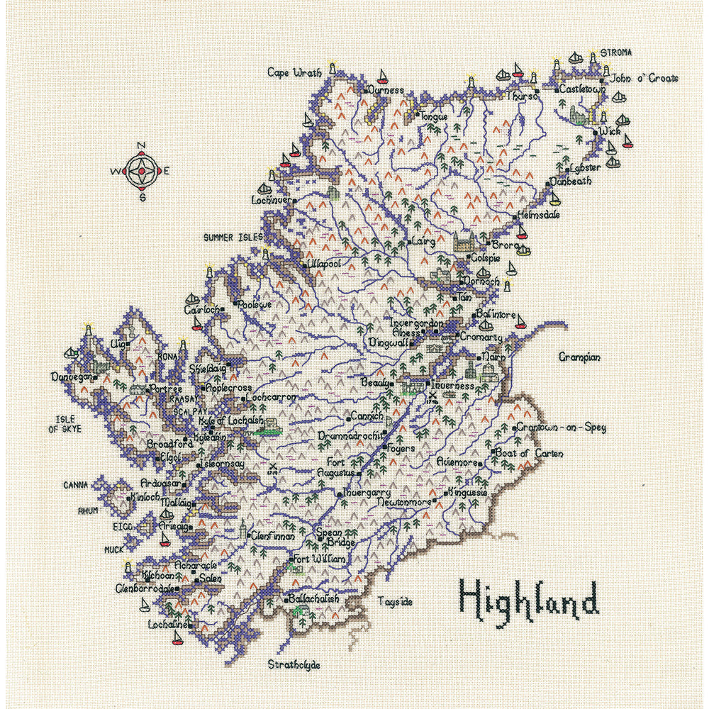 Highland cross stitch chart pack - MHI250C