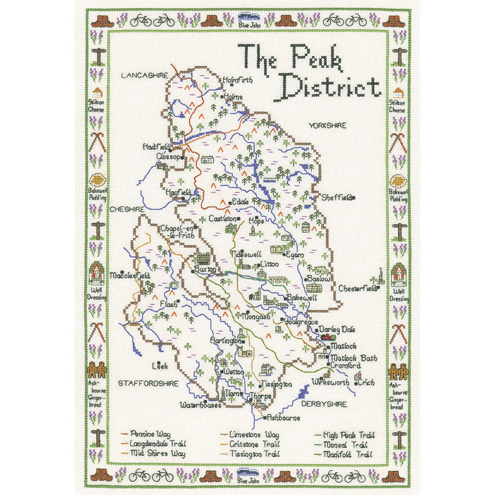 The Peak District cross stitch chart pack - MPD407C