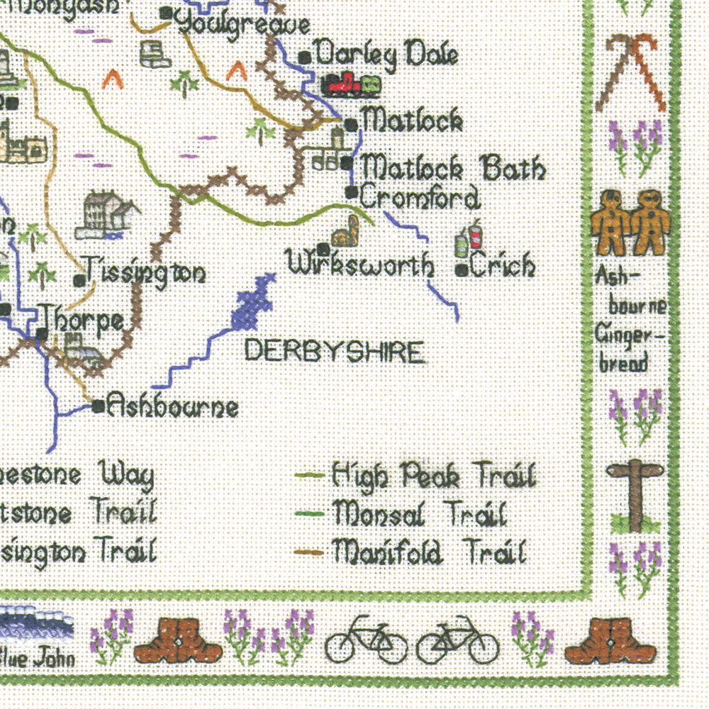 The Peak District cross stitch chart pack - MPD407C