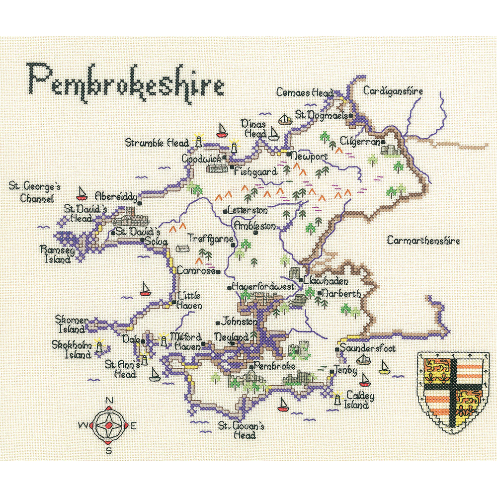 Pembrokeshire cross stitch chart pack - MPM139C