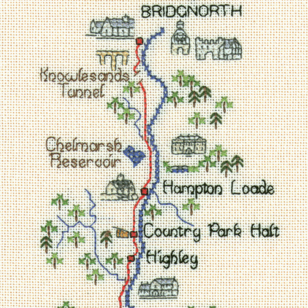 Severn Valley Railway Map cross stitch chart pack - MSV534C