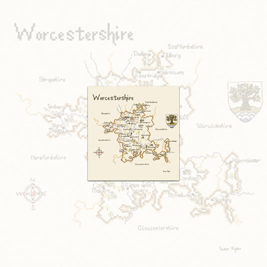 Worcestershire cross stitch chart pack - MWT092C