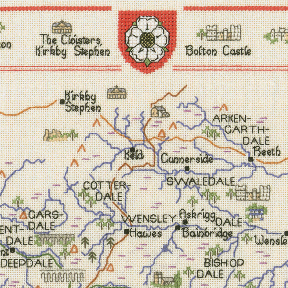 The Yorkshire Dales Special Interest Map cross stitch chart pack - MYD490C