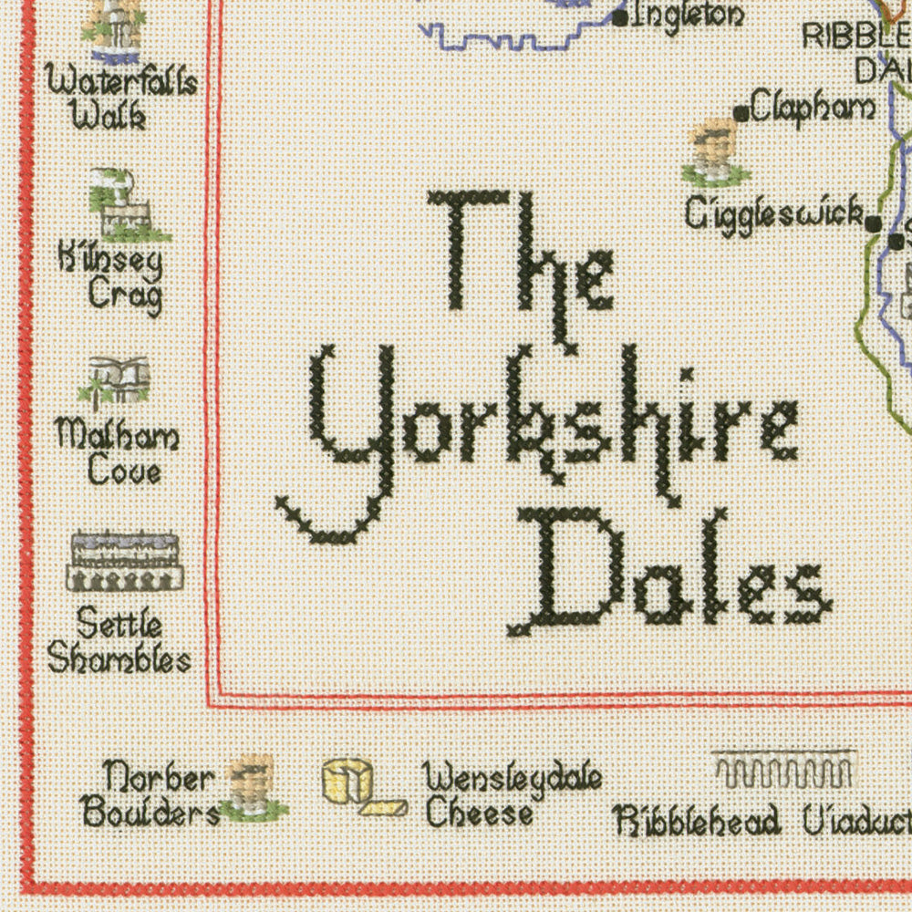 The Yorkshire Dales Special Interest Map cross stitch chart pack - MYD490C