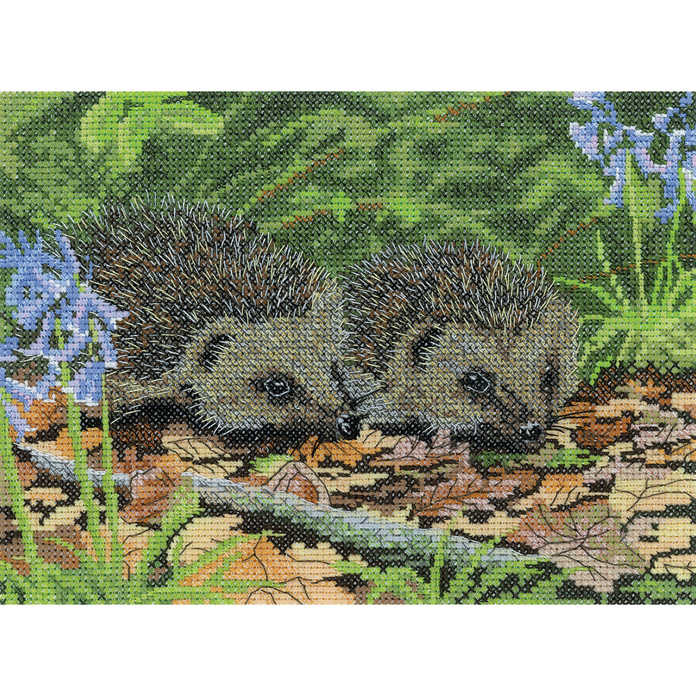 Hedgehogs in Spring cross stitch kit - NAHS1627