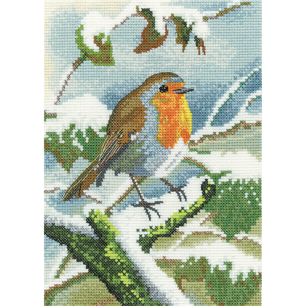 Robin in Winter cross stitch kit - NARW1553