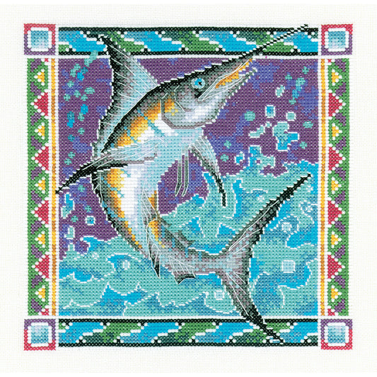 Blue Marlin cross stitch chart pack - PUBM572C