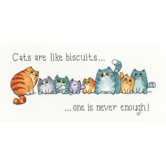 Cats and Biscuits cross stitch kit - PUCB1443