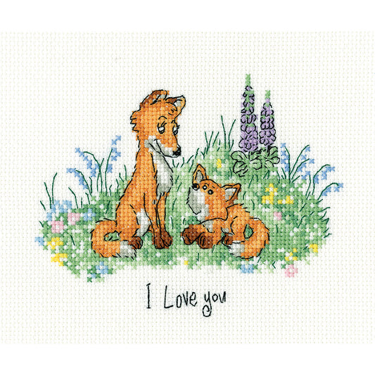 I Love You cross stitch kit - PULY1755