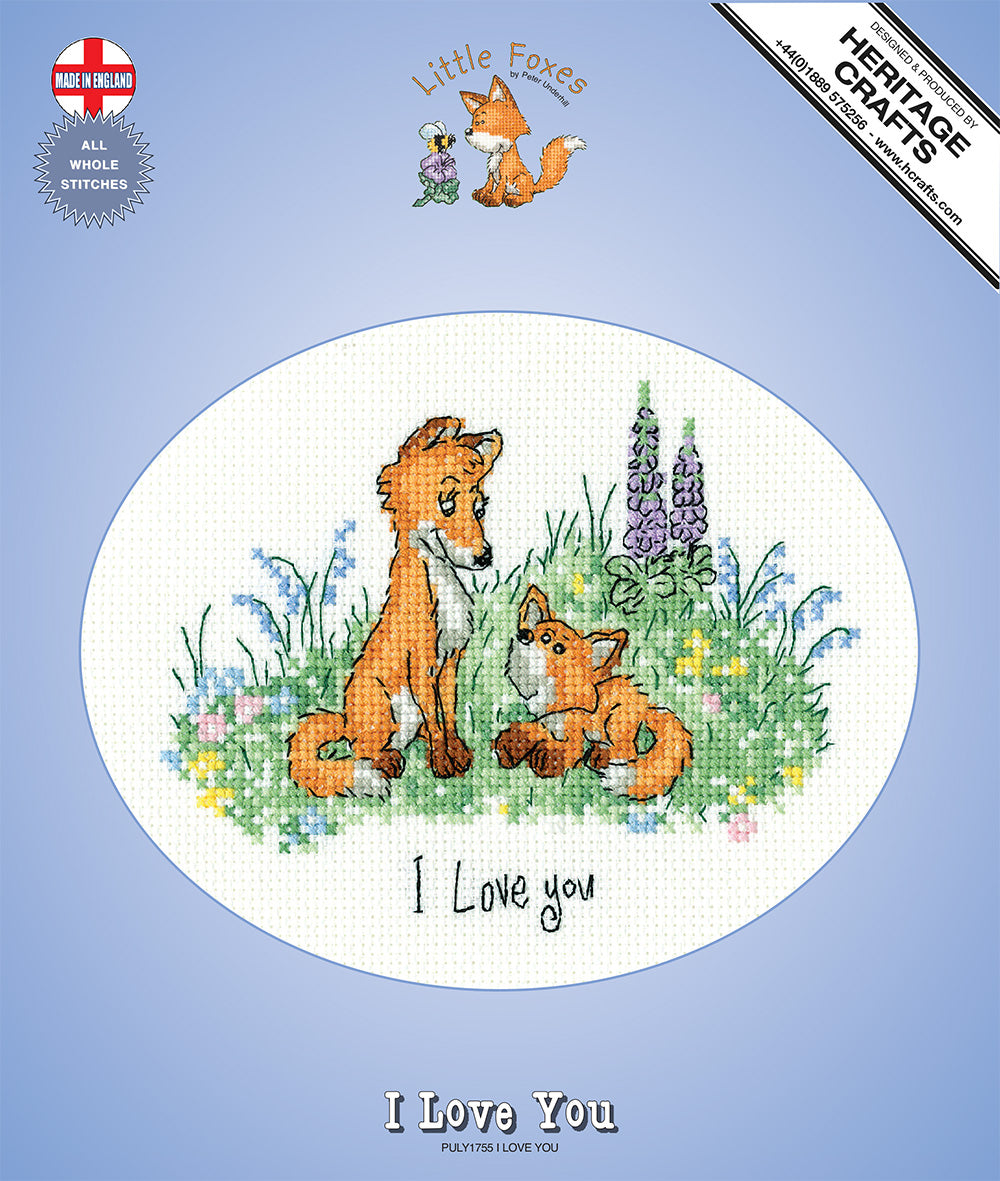 I Love You cross stitch kit - PULY1755