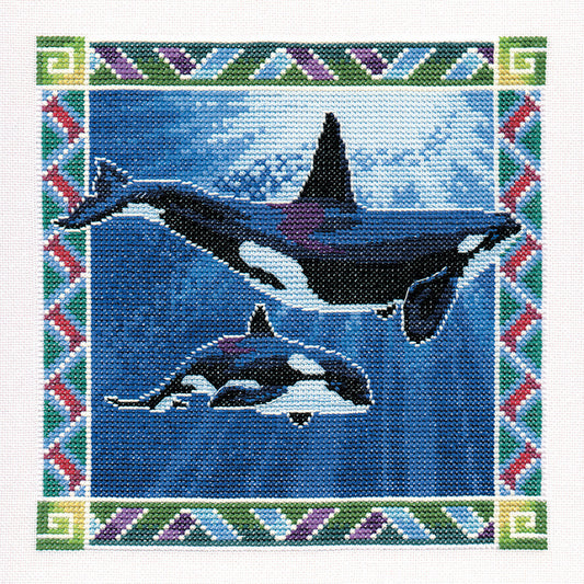 Orca Whales cross stitch chart pack - PUOW574C