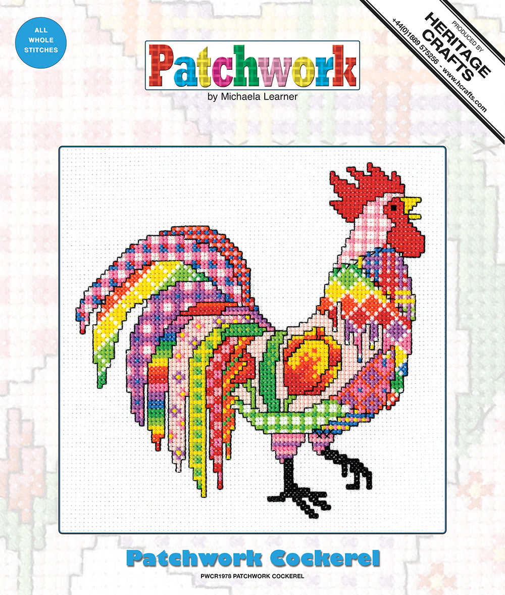 Patchwork Cockerel cross stitch kit - PWCR1978