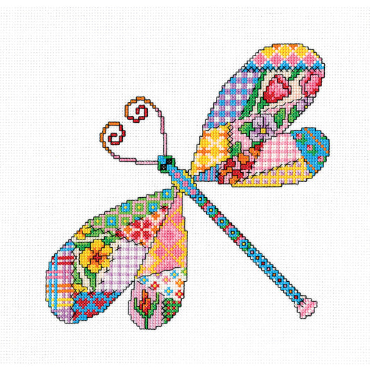 Patchwork Dragonfly cross stitch kit - PWDF1977