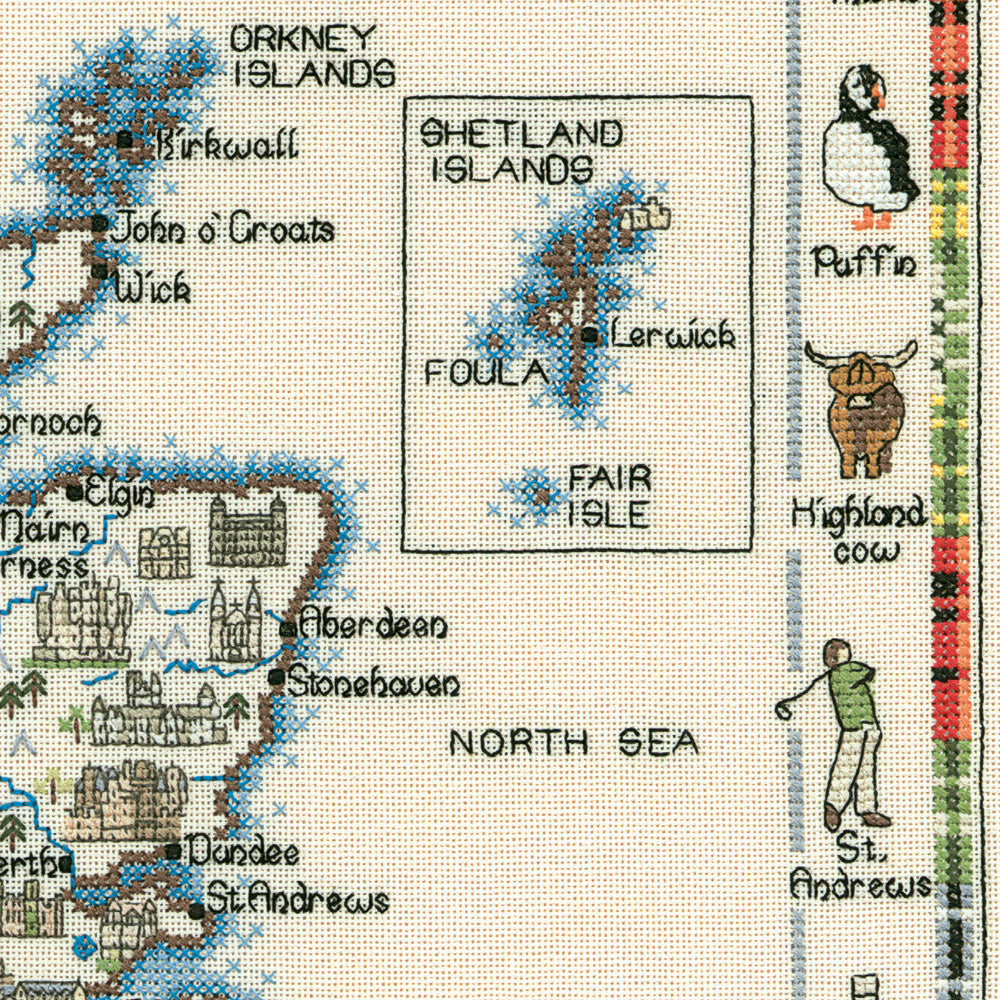 Scotland Special Interest Map cross stitch kit - SISC557