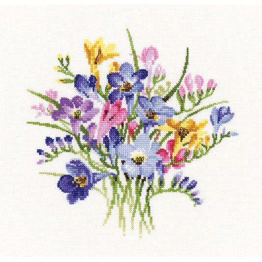 Freesia Posy cross stitch kit - VPFP716