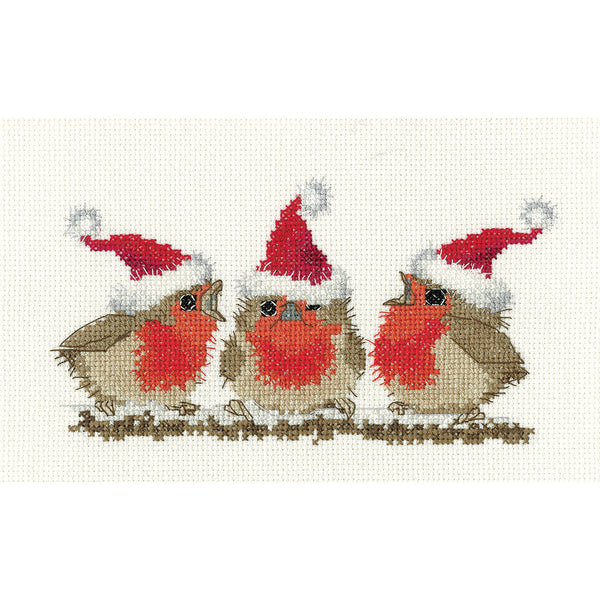 Festive Robins cross stitch kit VPFR1736 Heritage Crafts Ltd