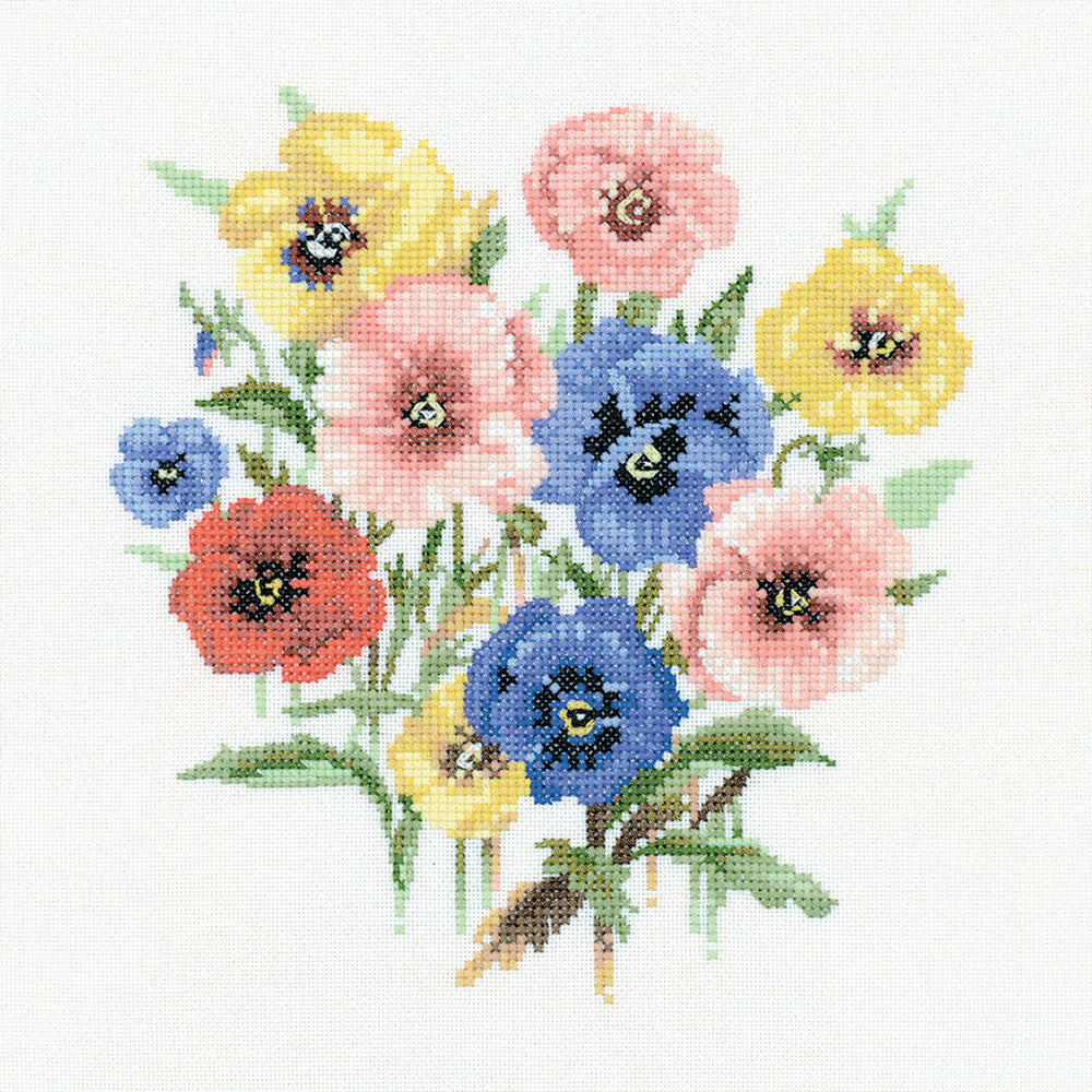 Pansy Posy cross stitch kit - VPPP699