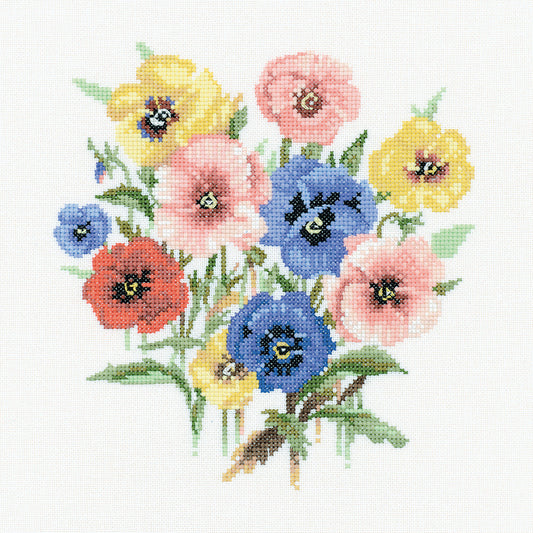 Pansy Posy cross stitch kit - VPPP699 (D)