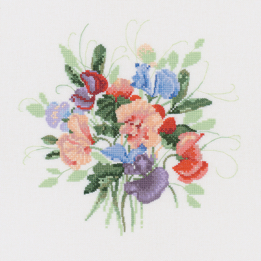 Sweet Pea Posy cross stitch chart pack - VPSE700C